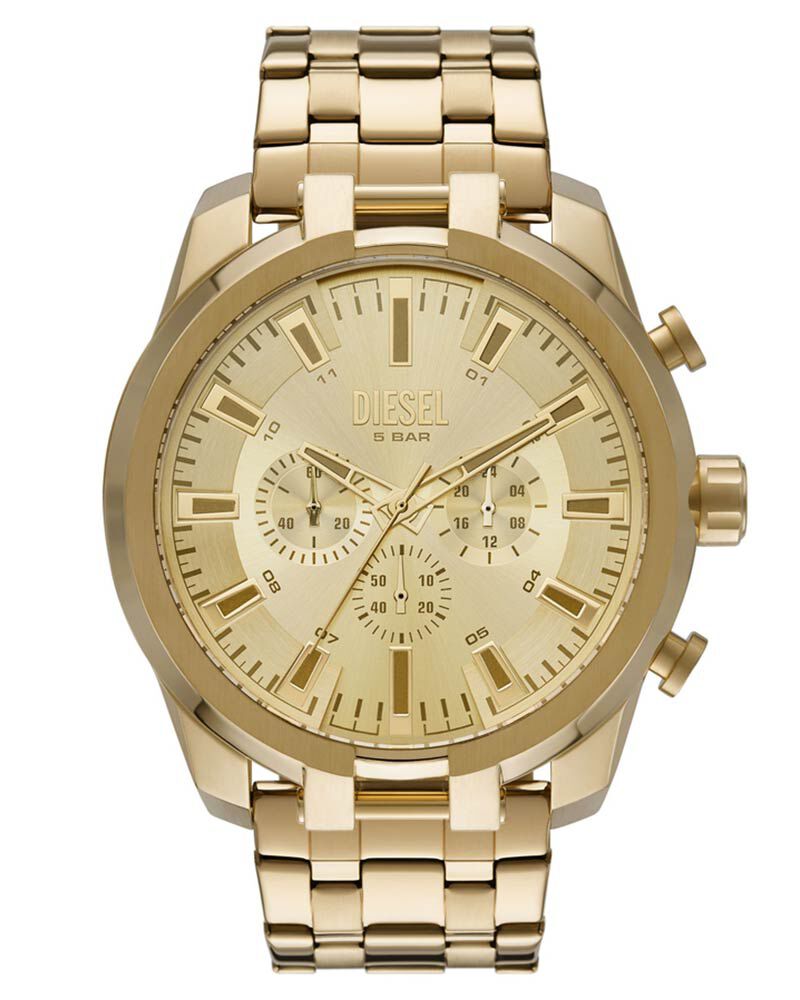 Diesel Men SPLIT Golden Analog Quartz watch SKU ID DZ4590 Helios The Watch Store