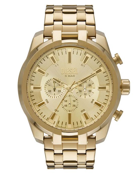 Diesel Men SPLIT Golden Analog Quartz watch SKU ID DZ4590 Helios The Watch Store