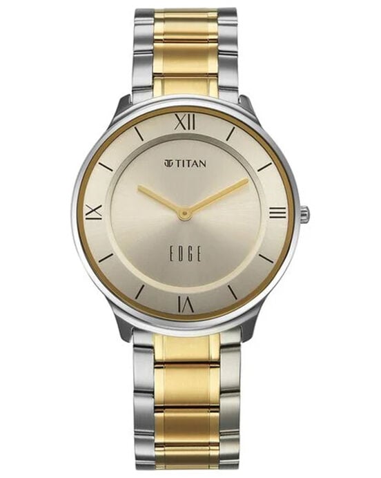Titan Men Gleam Champagne Analog Quartz watch SKU ID 1843BM01 Helios The Watch Store