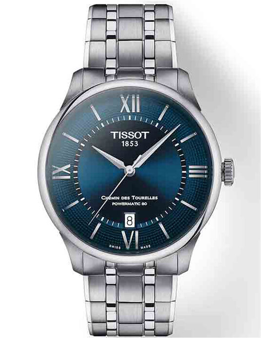 Tissot Men CHEMIN DES TOURELLES Blue Analog Automatic watch SKU ID T1398071104800 Helios The Watch Store