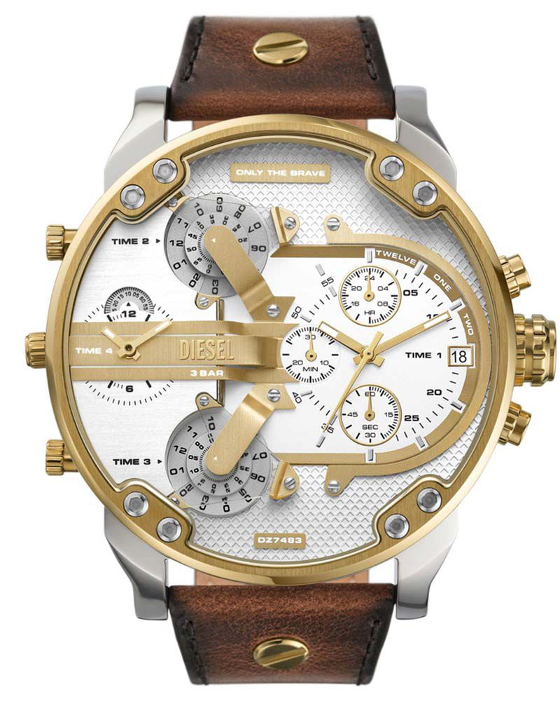 Diesel Men MR  DADDY 2 Silver Analog Quartz watch SKU ID DZ7483 Helios The Watch Store