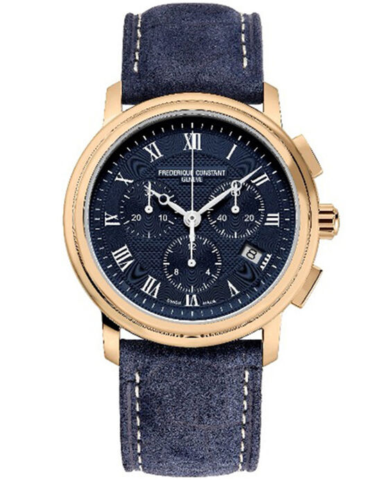 Frederique Constant Men CLASSICS QUARTZ CHRONOGRAPH Navy Analog Quartz watch SKU ID FC-292MCN4P4 Helios The Watch Store