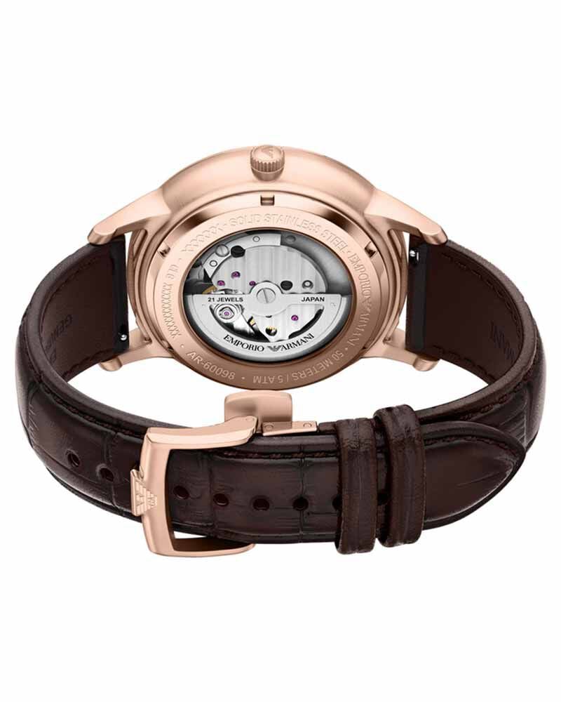 Emporio Armani Men  Silver Analog Automatic watch SKU ID AR60098 Helios The Watch Store