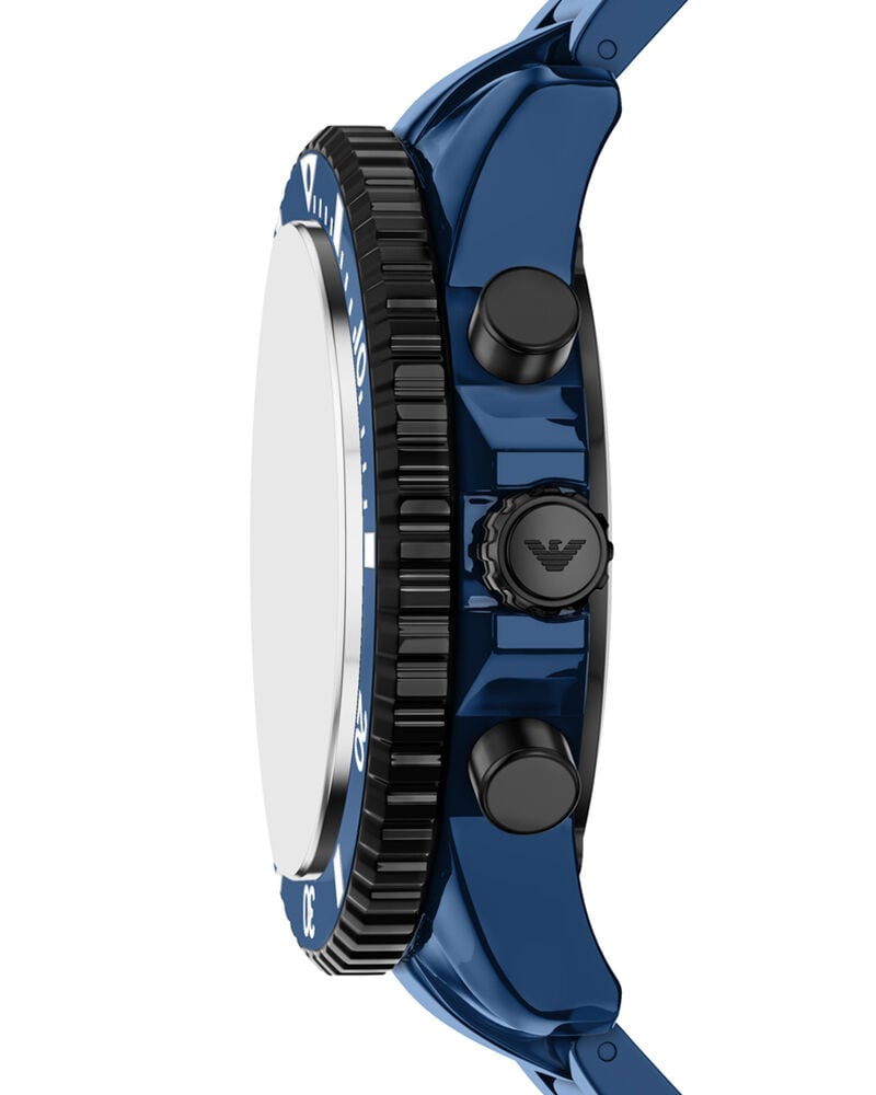 Emporio Armani Men Blue Chronograph Solar watch SKU ID AR70024 Helios The Watch Store