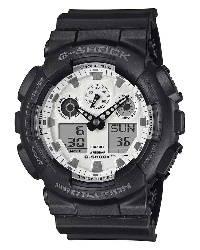 G-Shock Men GA-100  White  Analog-Digital Quartz watch SKU ID G1635 Helios The Watch Store