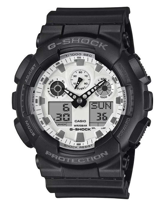 G-Shock Men GA-100  White  Analog-Digital Quartz watch SKU ID G1635 Helios The Watch Store