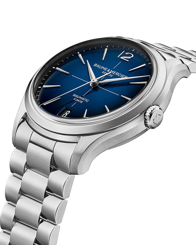 Baume et Mercier Men CLIFTON Blue Analog Automatic watch SKU ID M0A10792 Helios The Watch Store