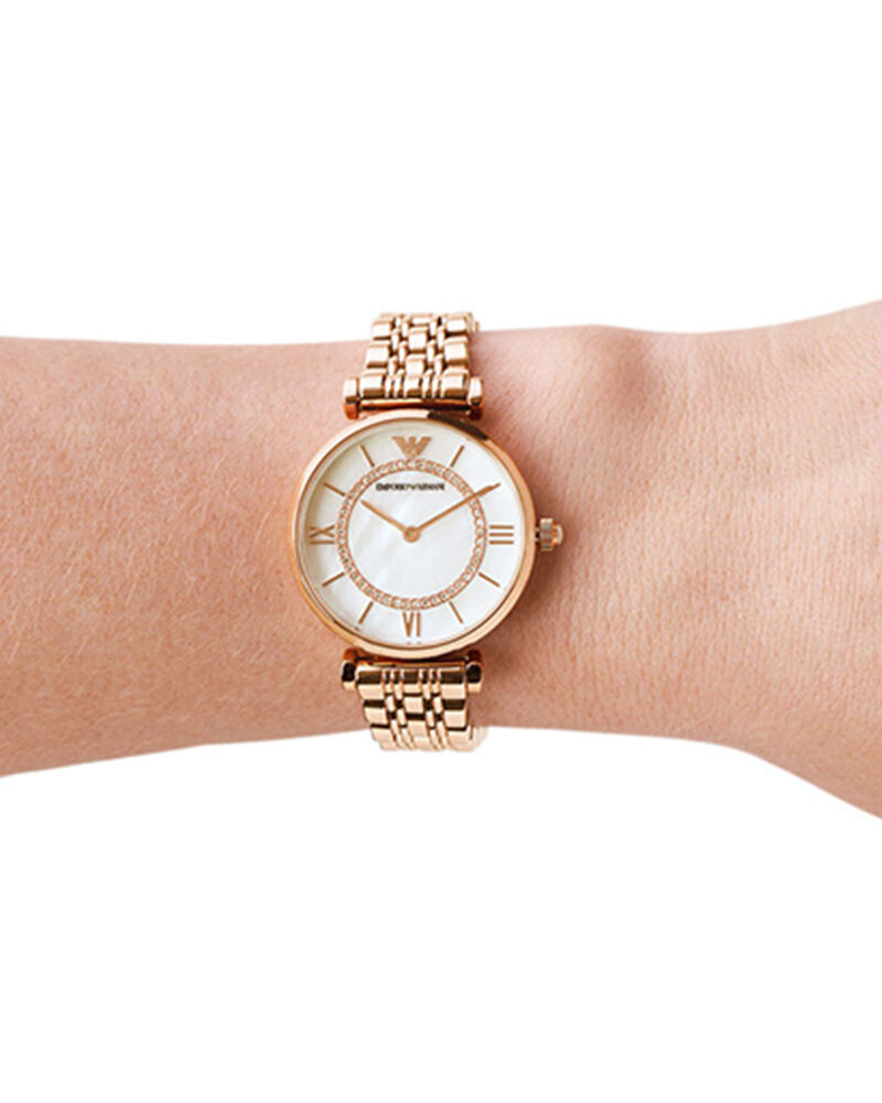 Emporio Armani Women GIANNI T-BAR Mother Of Pearl Analog Quartz watch SKU ID AR1909 Helios The Watch Store