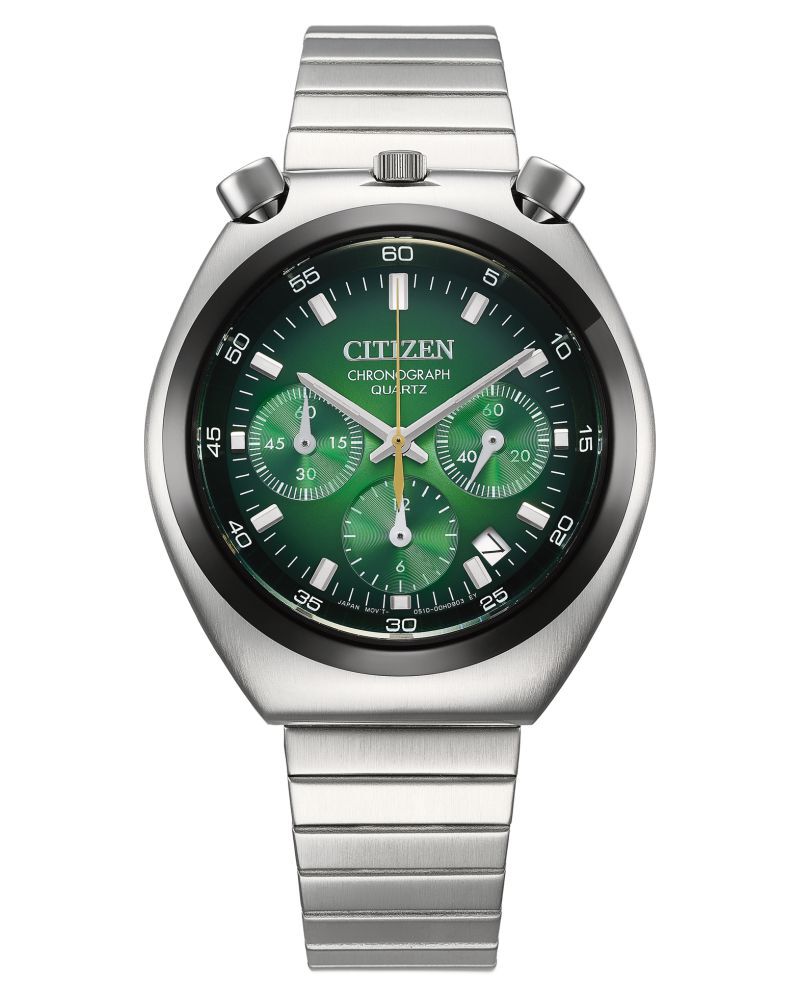 Citizen Men TSUNO CHRONO Green Analog Quartz watch SKU ID AN3714-76W Helios The Watch Store