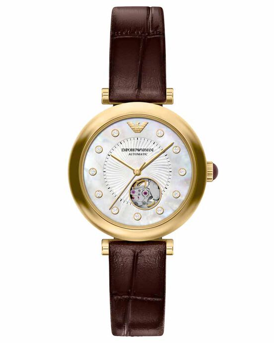 Emporio Armani Women  Mother of Pearl Analog Automatic watch SKU ID AR60097 Helios The Watch Store