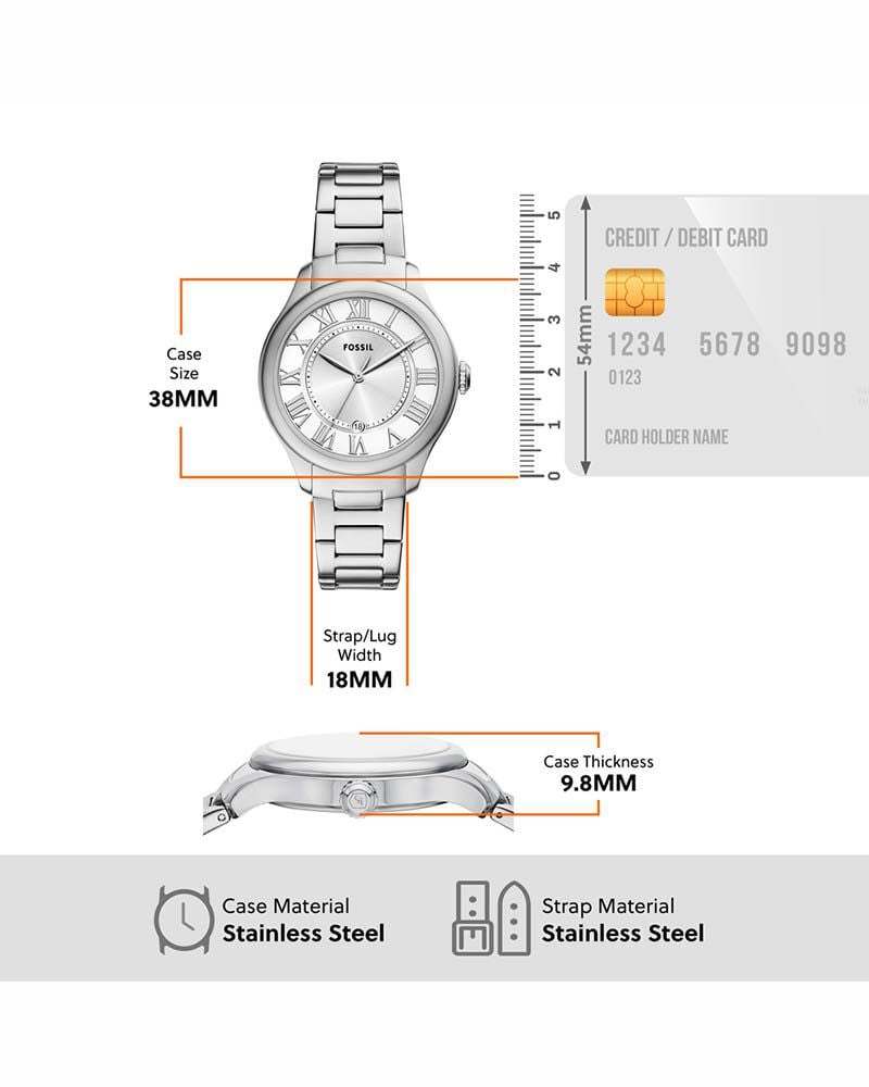 Fossil Women Gilmore Silver Analog Quartz watch SKU ID ES5393 Helios The Watch Store