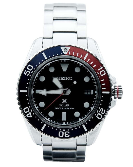 Seiko Men PROSPEX Black Analog Solar watch SKU ID SNE591P1 Helios The Watch Store