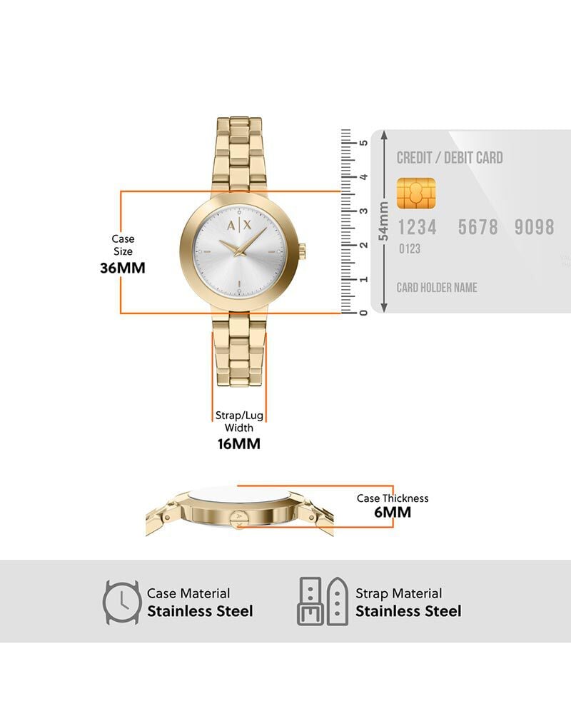 Armani Exchange Women Jackie Silver Analog Quartz watch SKU ID AX7185SET Helios The Watch Store