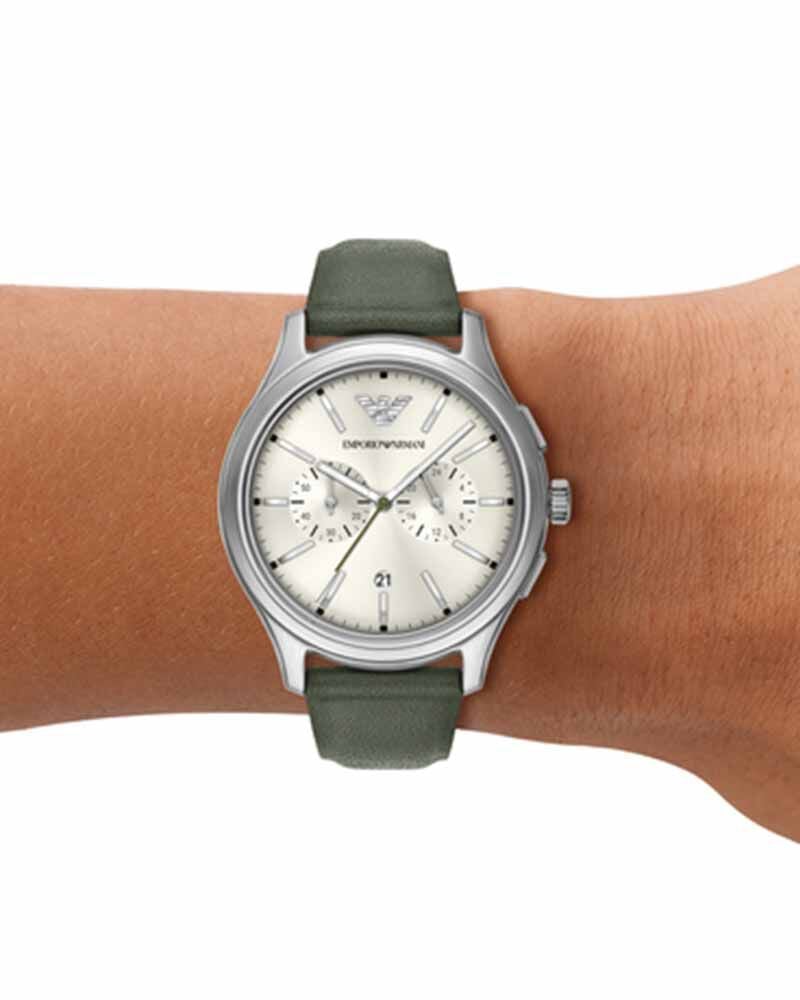 Emporio Armani Men  Ivory Chronograph Quartz watch SKU ID AR11801 Helios The Watch Store