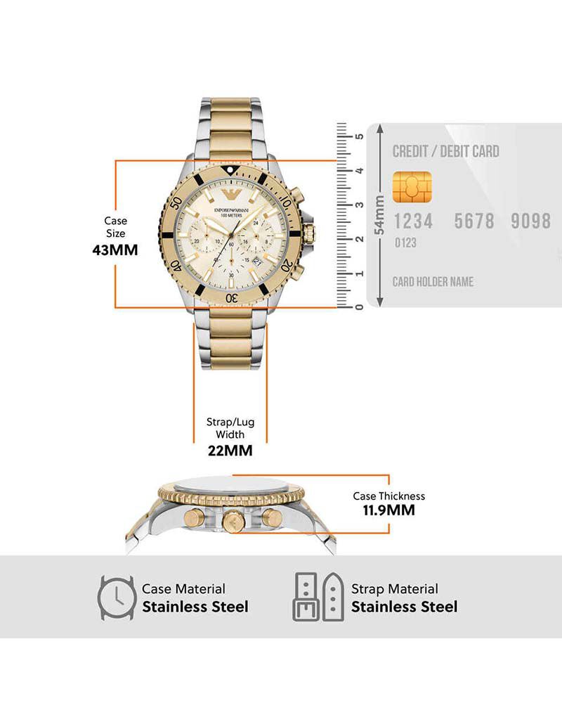 Emporio Armani Men  Cream Analog Quartz watch SKU ID AR11606 Helios The Watch Store