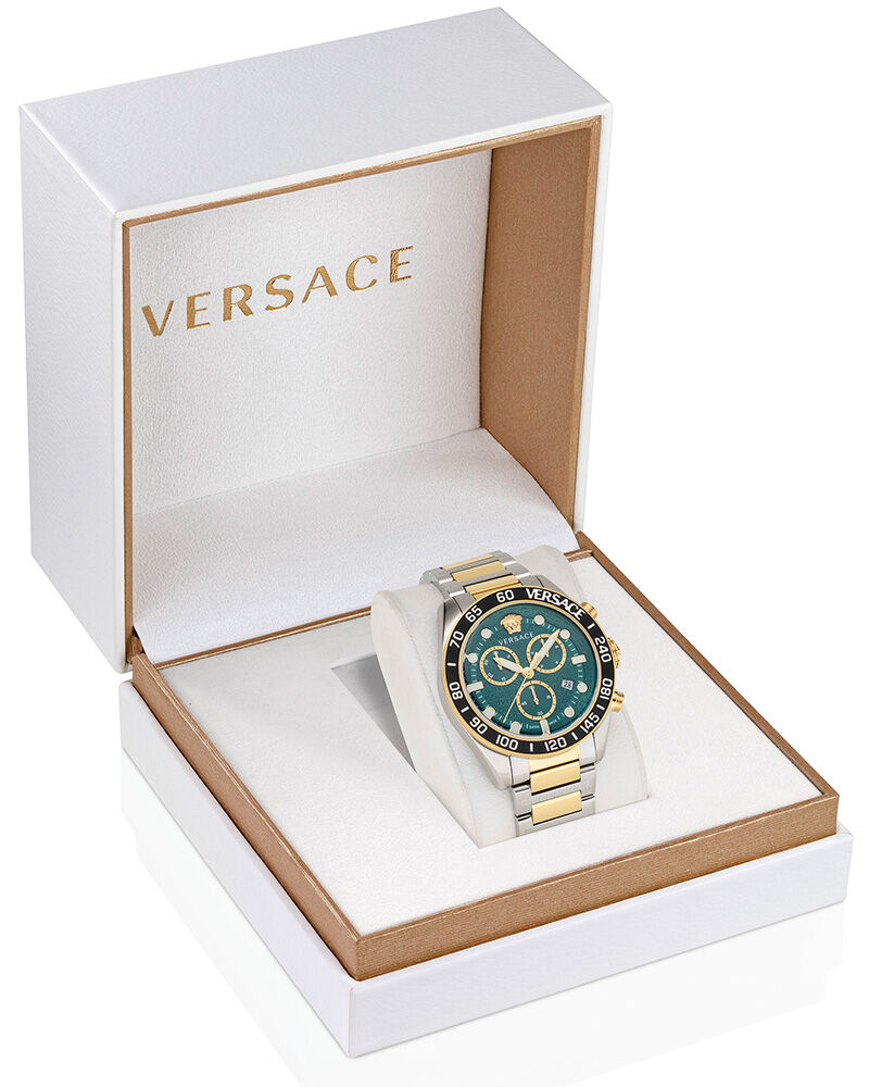Buy Versace Men Greca Dome Chr (Wc-6K) Round Green Watch ve6k00423