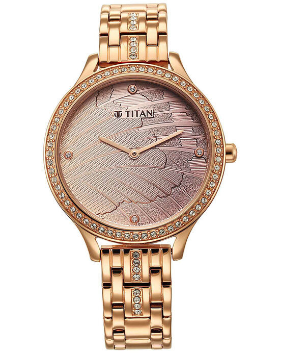 Titan Women GLITZ Rose Gold Analog Quartz watch SKU ID 95209WM01 Helios The Watch Store