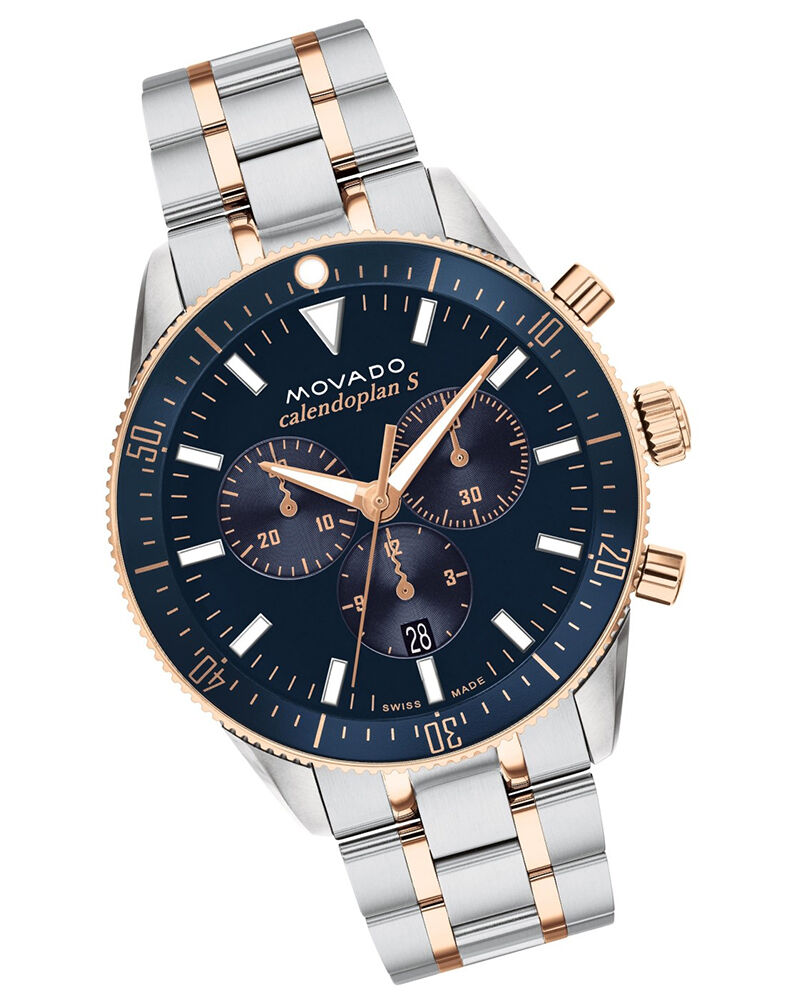 Buy Movado Men Heritage Round Blue Watch 3650183 at Helios Watch Store