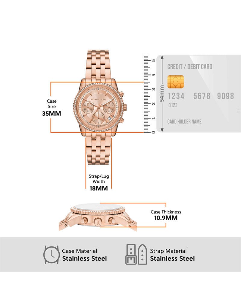 Michael Kors Women BRYANT Rose Gold Analog Quartz watch SKU ID MK7531 Helios The Watch Store
