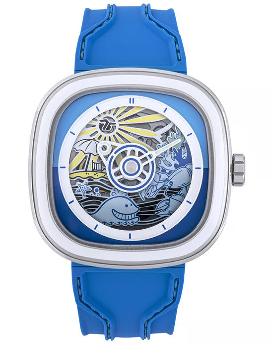 SevenFriday Unisex T SERIES Gradient Blue Analog Automatic watch SKU ID T1/09 Helios The Watch Store