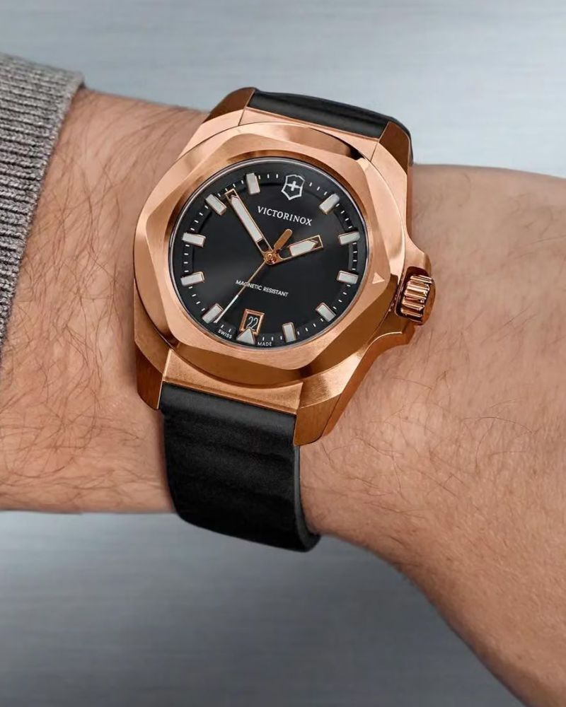 Victorinox Men INOX Black Analog Quartz watch SKU ID 242089 Helios The Watch Store