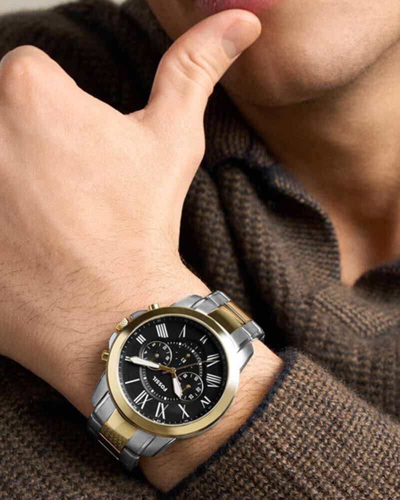 Fossil Men Grant Black Chronograph Quartz watch SKU ID FS6202SET Helios The Watch Store