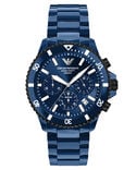 Emporio Armani Men Blue Chronograph Solar watch SKU ID AR70024 Helios The Watch Store