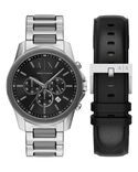 Armani Exchange Men Banks Black Analog Quartz watch SKU ID AX7181SET Helios The Watch Store