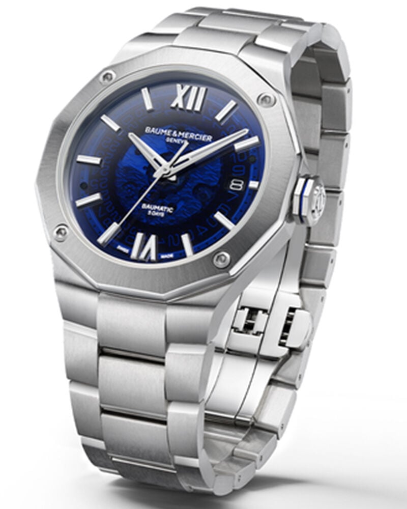 Baume et Mercier Men RIVIERA Blue Analog Automatic watch SKU ID M0A10616 Helios The Watch Store