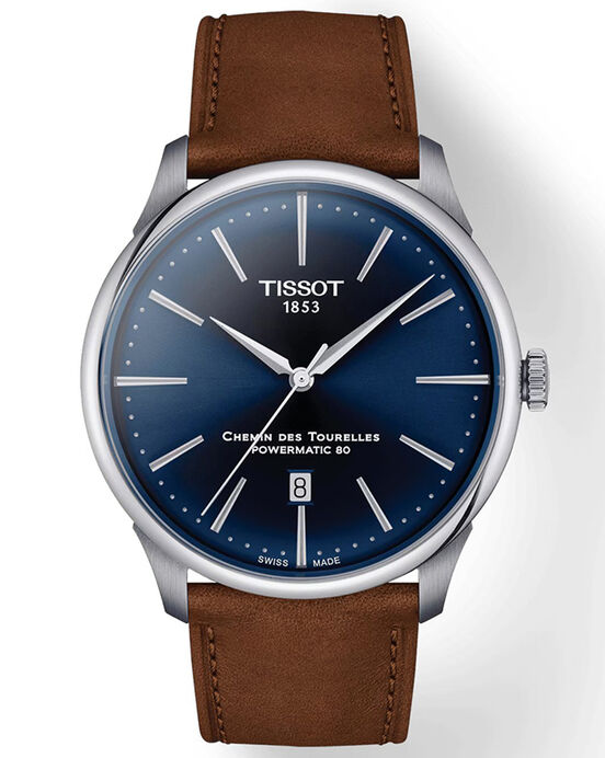 Tissot Men CHEMIN DES TOURELLES Blue Analog Automatic watch SKU ID T1394071604100 Helios The Watch Store