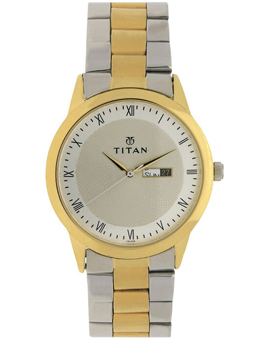 Titan Men KANE Champagne Analog Quartz watch SKU ID 1584BM02 Helios The Watch Store