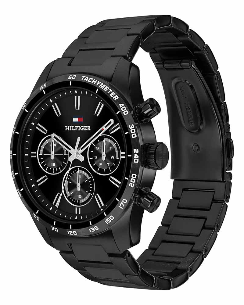 Tommy Hilfiger MEN HAMPTON BLACK Analog Quartz watch SKU ID TH1792280W Helios The Watch Store