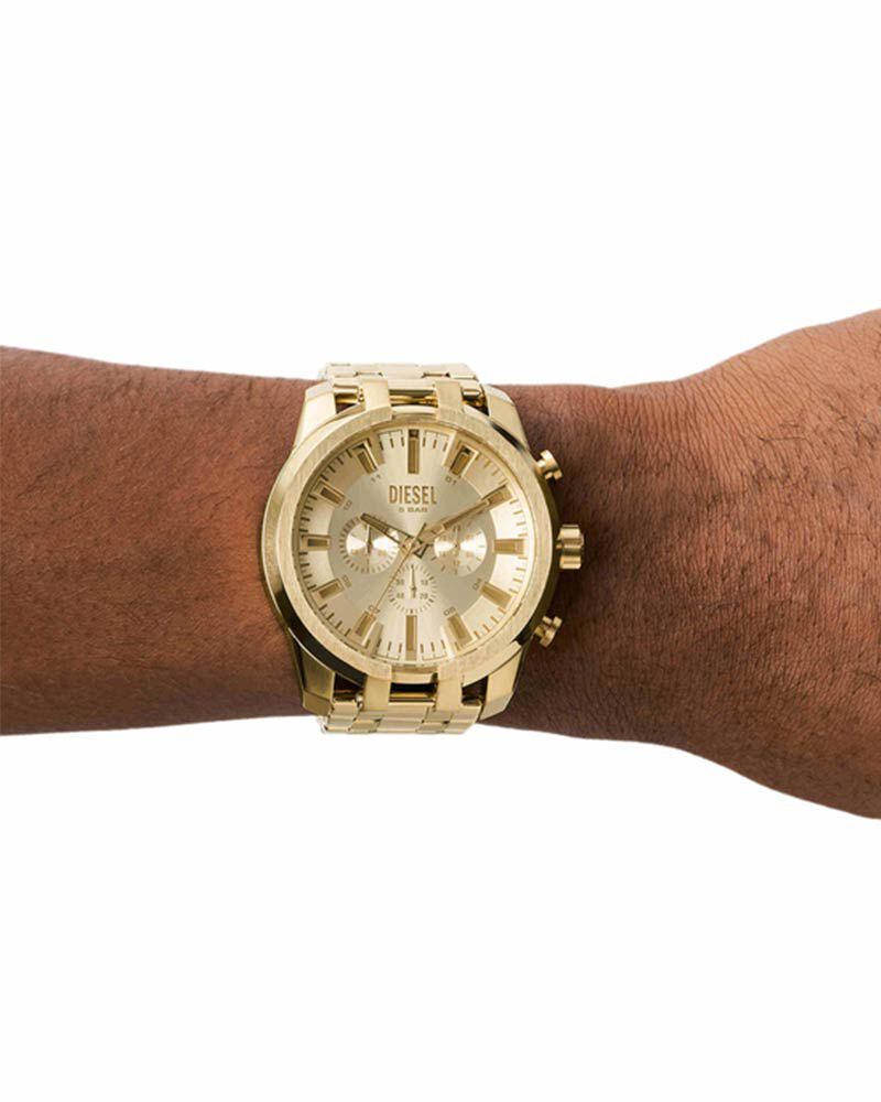 Diesel Men SPLIT Golden Analog Quartz watch SKU ID DZ4590 Helios The Watch Store