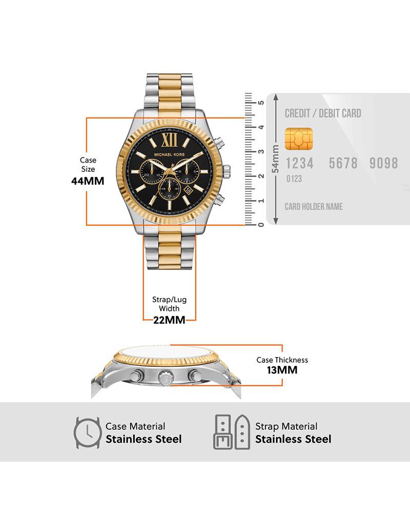Michael Kors Men LEXINGTON Black Analog Quartz watch SKU ID MK9207 Helios The Watch Store