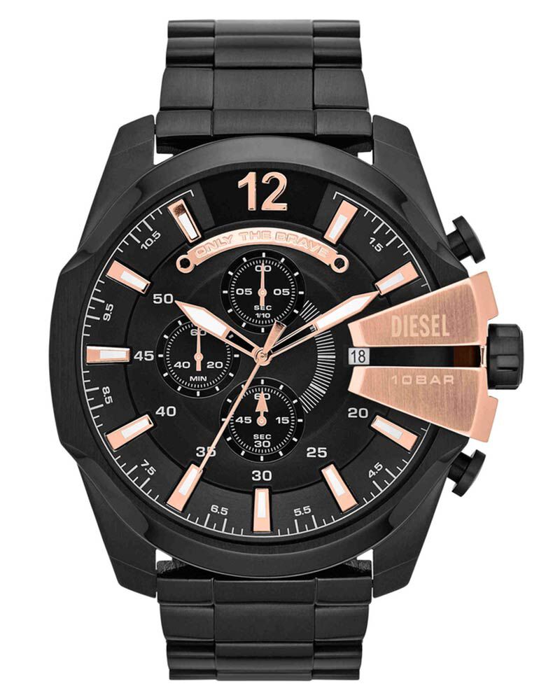 Diesel Men MEGA CHIEF Black Analog Quartz watch SKU ID DZ4309 Helios The Watch Store