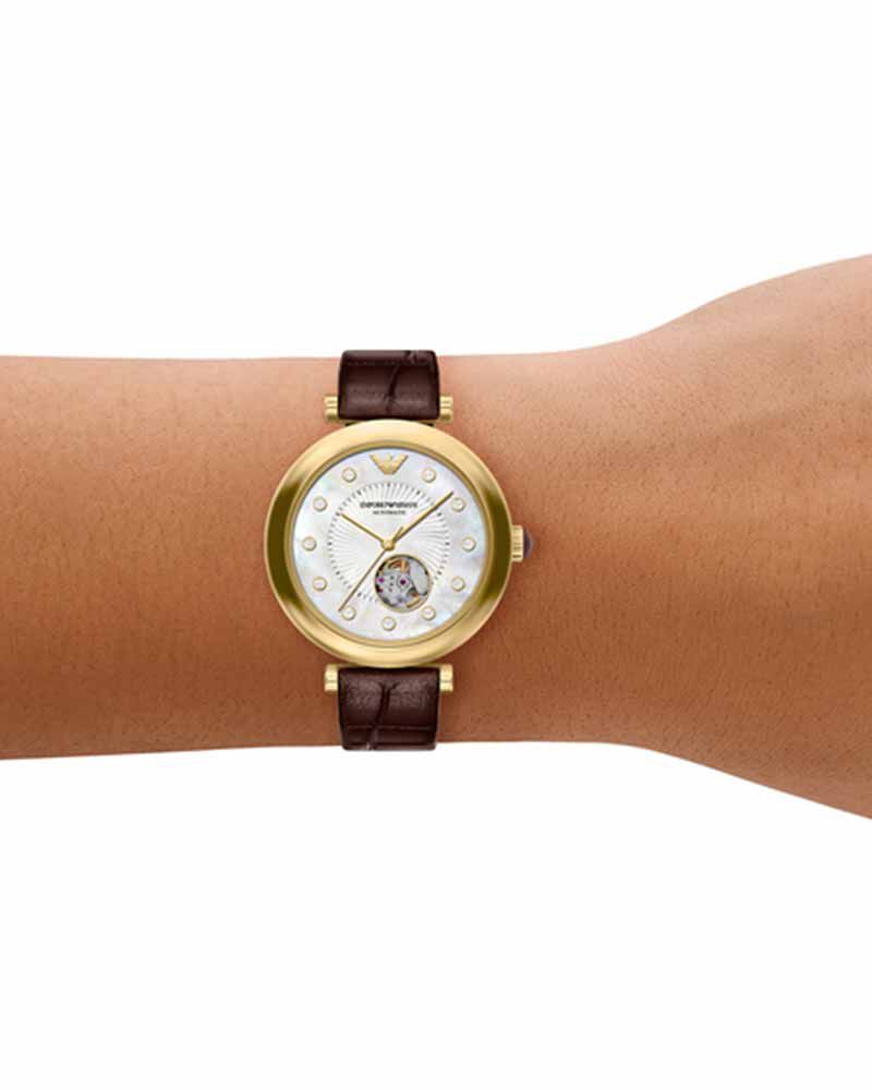Emporio Armani Women  Mother of Pearl Analog Automatic watch SKU ID AR60097 Helios The Watch Store