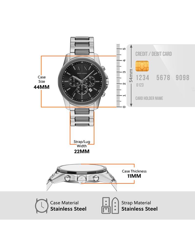 Armani Exchange Men Banks Black Analog Quartz watch SKU ID AX7181SET Helios The Watch Store