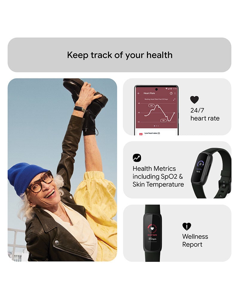 Fitbit Unisex INSPIRE 3 Black Digital/Smart Smart/Digital watch SKU ID FB424BKBK Helios The Watch Store