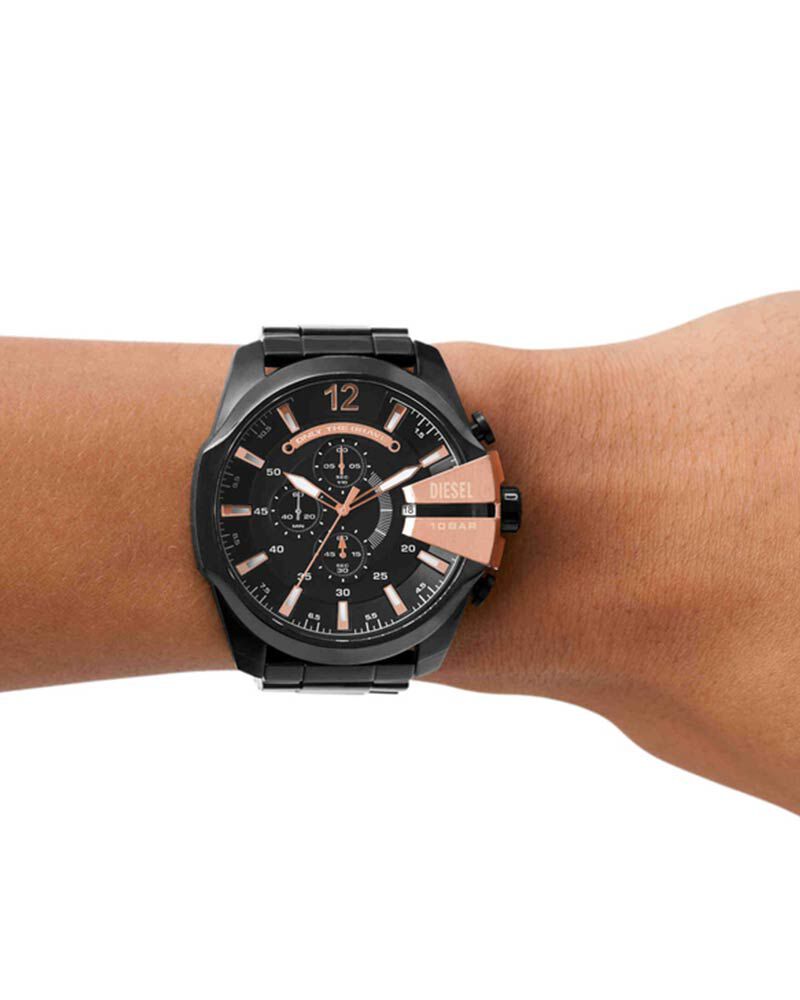 Diesel Men MEGA CHIEF Black Analog Quartz watch SKU ID DZ4309 Helios The Watch Store