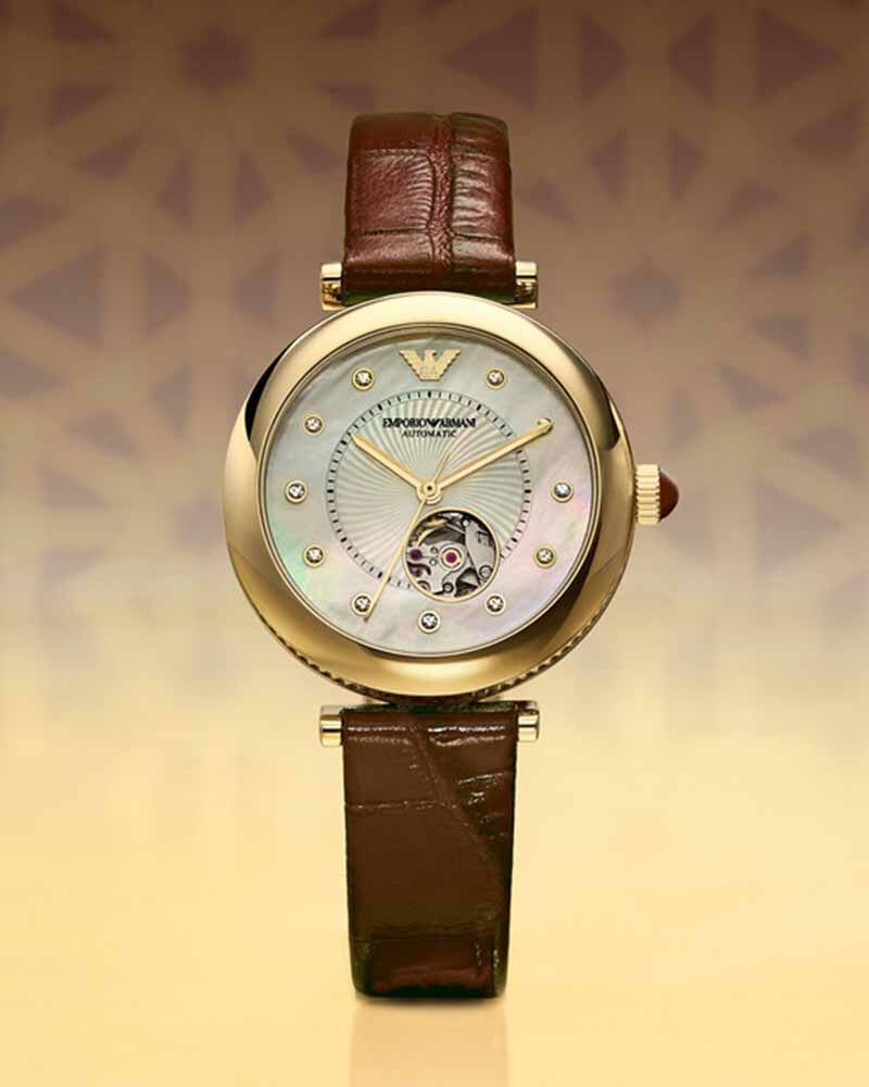 Emporio Armani Women  Mother of Pearl Analog Automatic watch SKU ID AR60097 Helios The Watch Store