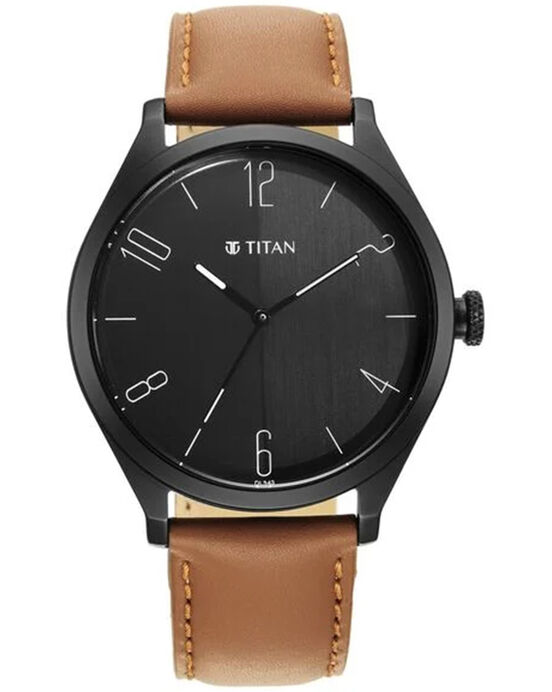 Titan Men WORKWEAR Black Analog Quartz watch SKU ID 1865NL01 Helios The Watch Store