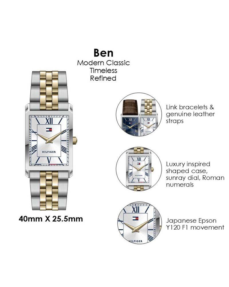 Tommy Hilfiger MEN BEN SILVER WHITE Analog Quartz watch SKU ID TH1710774W Helios The Watch Store