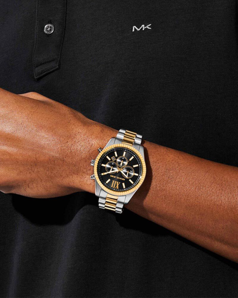 Michael Kors Men LEXINGTON Black Analog Quartz watch SKU ID MK9207 Helios The Watch Store
