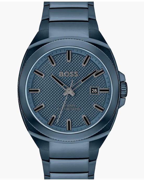 Boss Men WALKER Blue Analog Quartz watch SKU ID 1514138 Helios The Watch Store