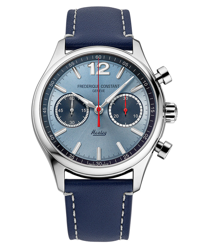 Frederique Constant Men Classics Vintage Rally Healey Chronograph Automatic Blue Analog Automatic watch SKU ID FC-397HLBN5B6 Helios The Watch Store