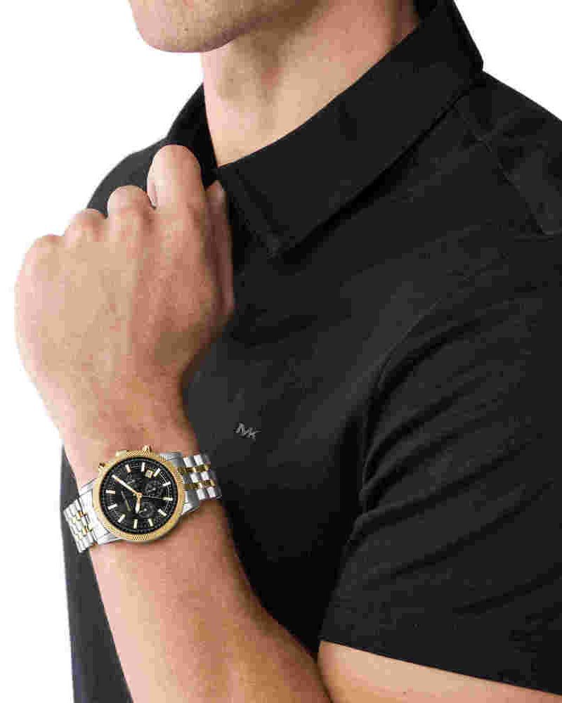 Michael Kors Men Hutton Black Chronograph Quartz watch SKU ID MK8954 Helios The Watch Store