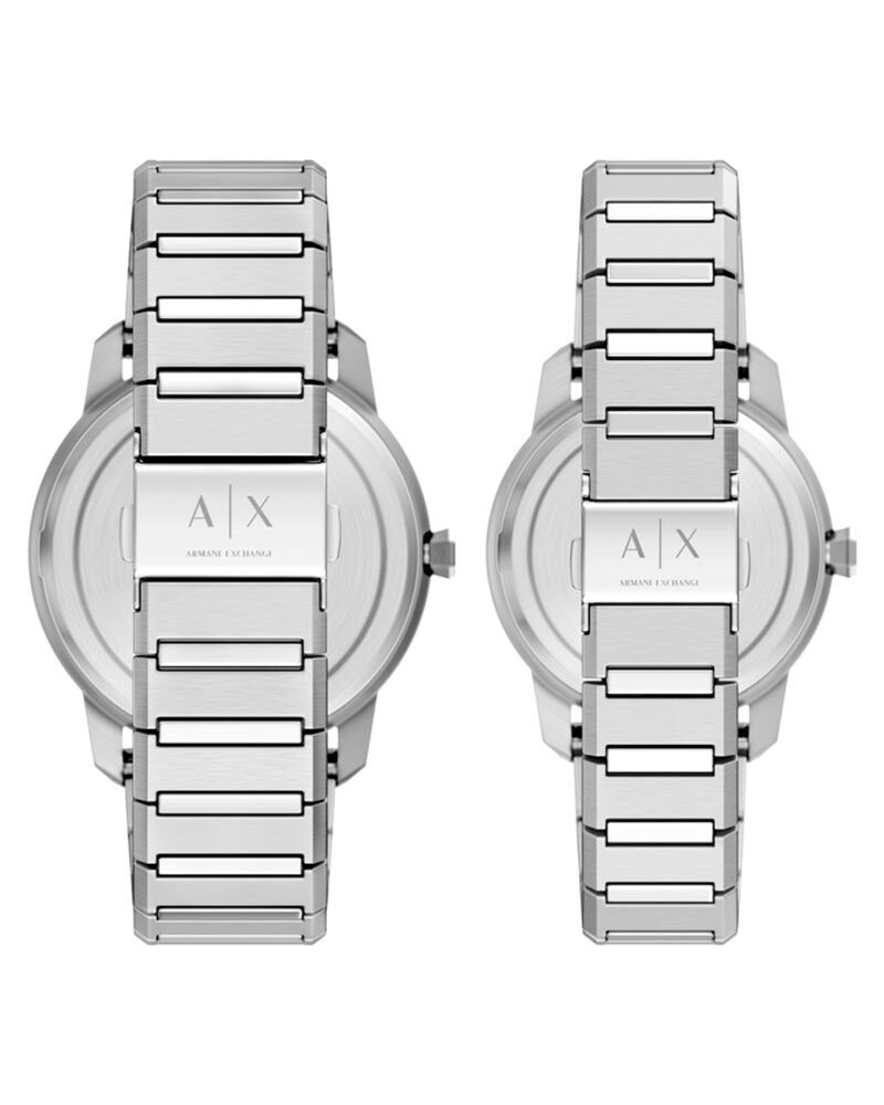 Armani Exchange Men Lexon Silver Analog Quartz watch SKU ID AX7180SET Helios The Watch Store