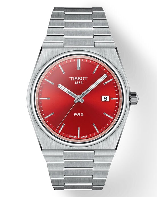 Tissot Men PRX Red Analog Quartz watch SKU ID T1374101142100 Helios The Watch Store