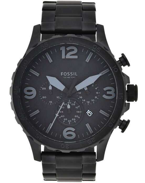 Fossil Men NATE Black Chronograph Quartz watch SKU ID JR1401 Helios The Watch Store