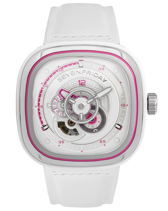 SevenFriday Unisex P SERIES Pink And White Analog Automatic watch SKU ID P3C/12 Helios The Watch Store